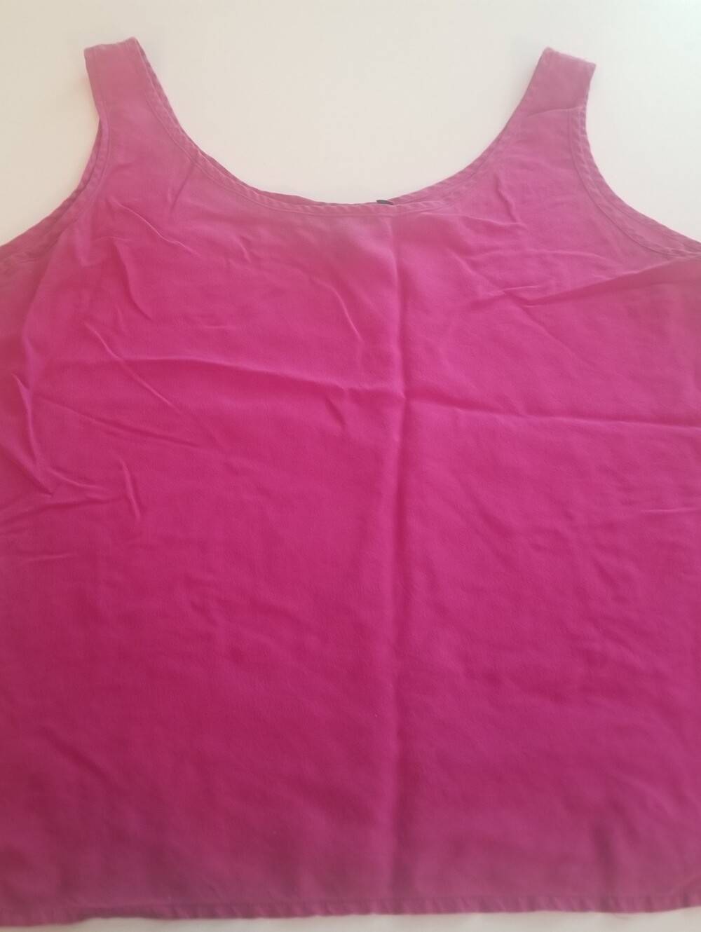 Vintage CLIO 100% Silk Sleeveless Shell Top Hot Pink/ Size Medium